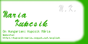 maria kupcsik business card